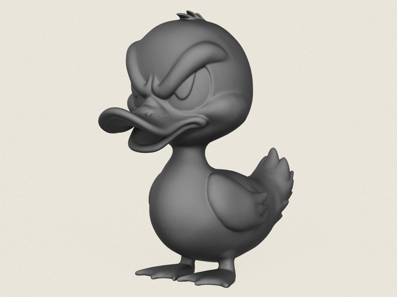 Cartoon Duck Print Ready Modelo de Impressão 3D .c4d .max .obj .3ds .fbx .stl .blend 