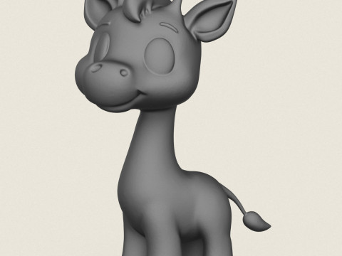 Cartoon Giraffe 3D Print Model