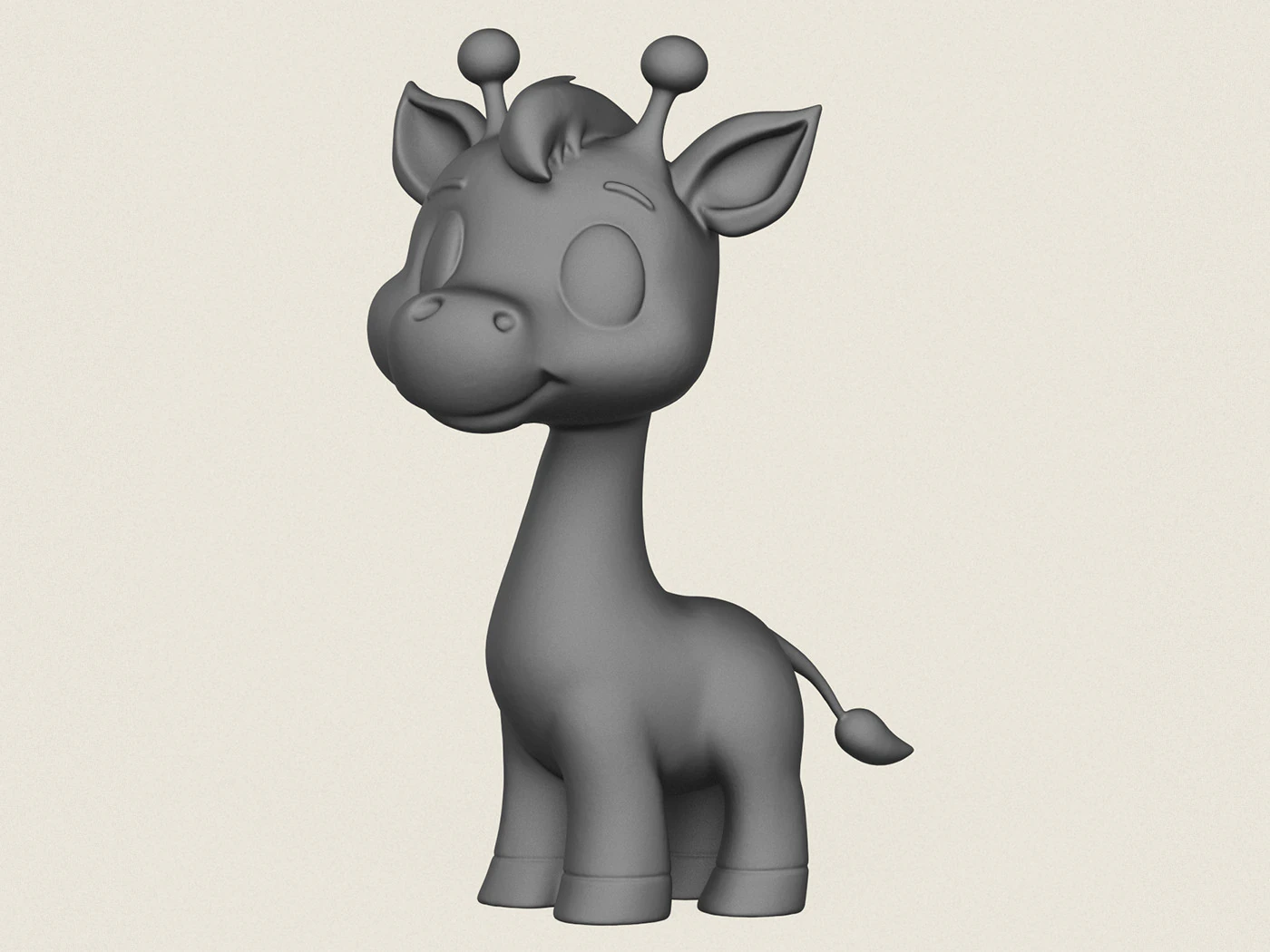 Cartoon Giraffe 3D Print Model .c4d .max .obj .3ds .fbx .stl .blend 