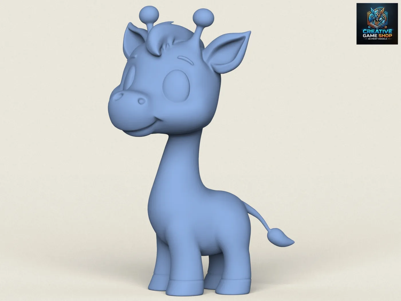 Cartoon Giraffe 3D Print Model .c4d .max .obj .3ds .fbx .stl .blend 