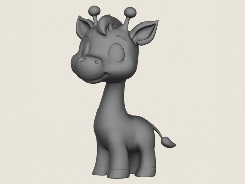 Cartoon Giraffe Print Ready Modello di stampa 3D