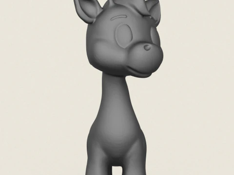 Cartoon Giraffe 3D Print Model