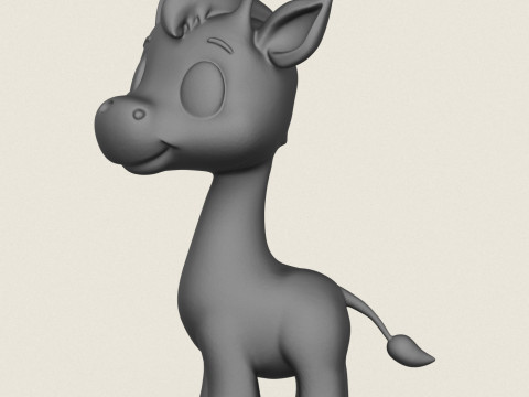 Cartoon Giraffe Print Ready 3D Принт Модель