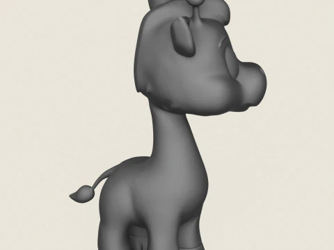 Cartoon Giraffe 3D Print Model