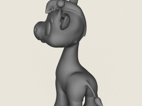 Cartoon Giraffe Print Ready 3D Принт Модель