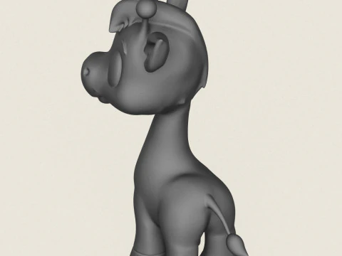 Cartoon Giraffe 3D Print Model