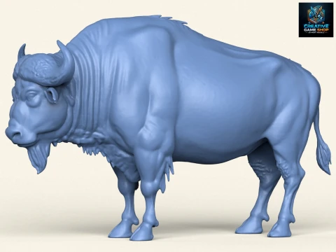 B&uacute;falo Selvagem Modelo de Impressão 3D