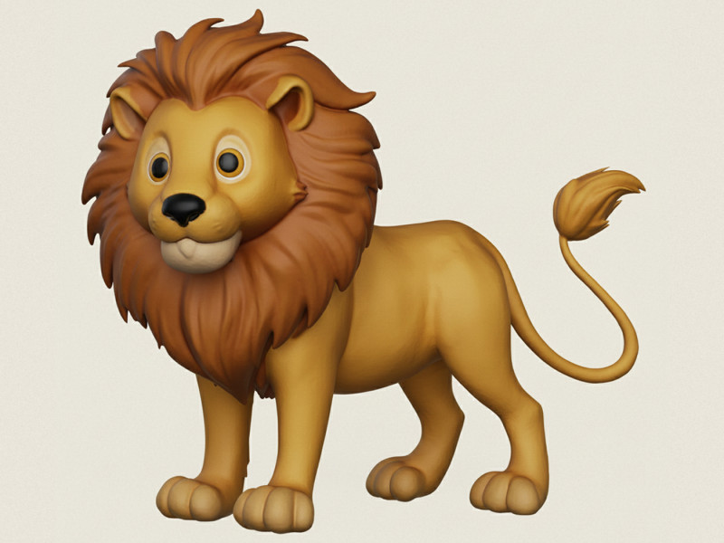 Lion Modello di stampa 3D .c4d .max .obj .3ds .fbx .stl .blend 