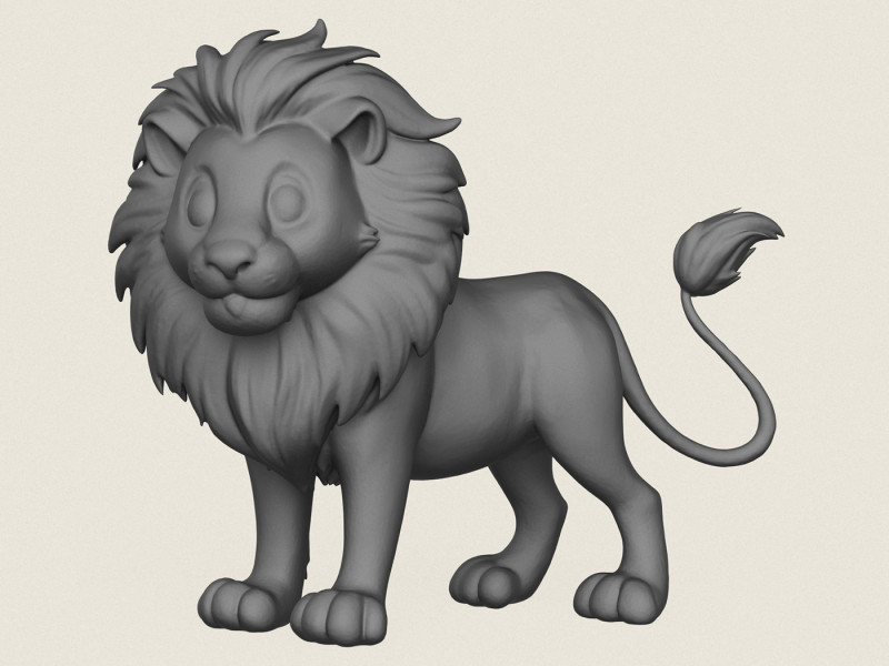 Lion Toy Print Ready 3D Принт Модель .c4d .max .obj .3ds .fbx .stl .blend 