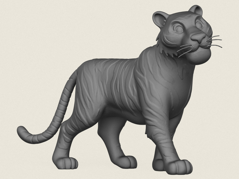 Tiger 3D Print Model .c4d .max .obj .3ds .fbx .stl .blend 