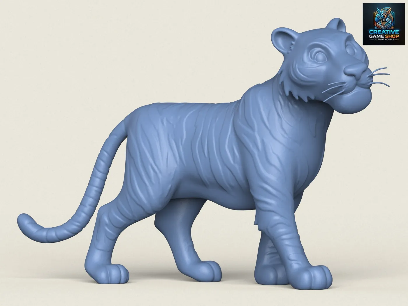 Tiger 3D Print Model .c4d .max .obj .3ds .fbx .stl .blend