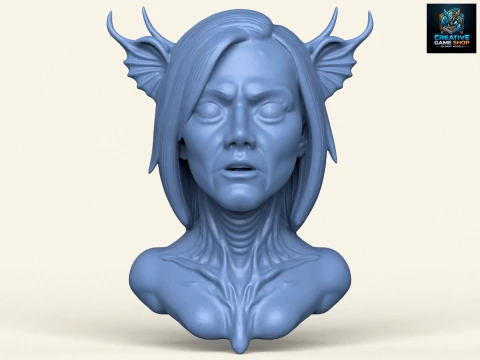 Busto di viso horror di donna Modello di stampa 3D