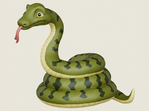 Anaconda Snake 3Dプリントモデル