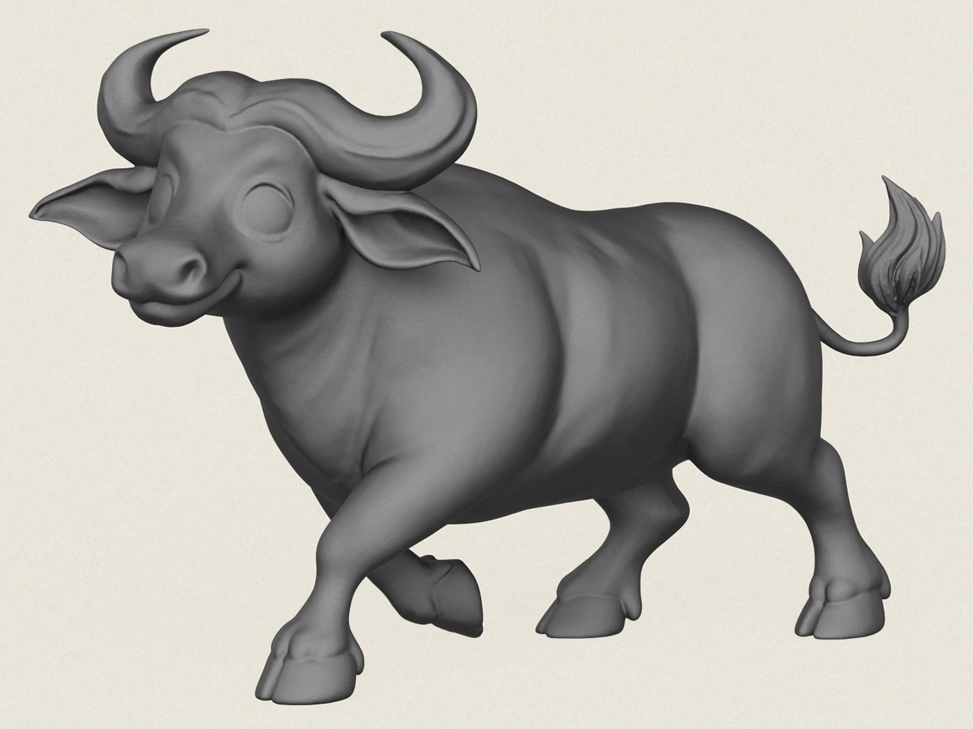 Buffalo Toy 3D Print Model .c4d .max .obj .3ds .fbx .stl .blend 