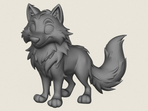 Wolf Toy Print Ready 3D Принт Модель