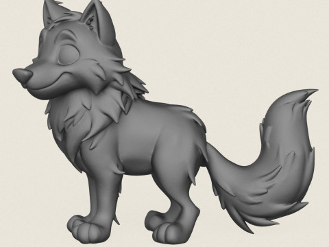 Wolf Toy Print Ready 3D Принт Модель