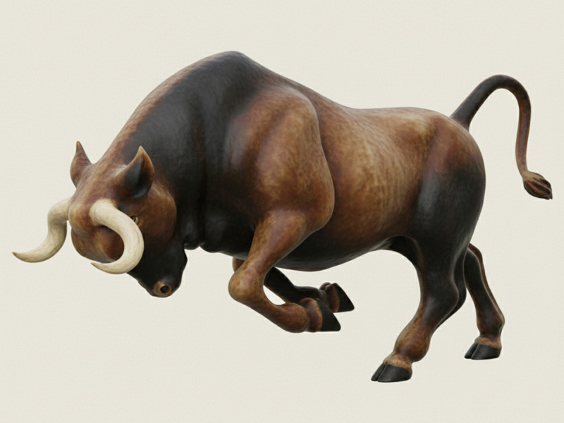 Charging Bull 3D Print Model .c4d .max .obj .3ds .fbx .stl .blend 