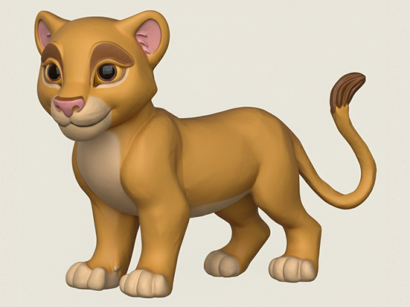 Cucciolo di leone Modello di stampa 3D .c4d .max .obj .3ds .fbx .stl .blend 