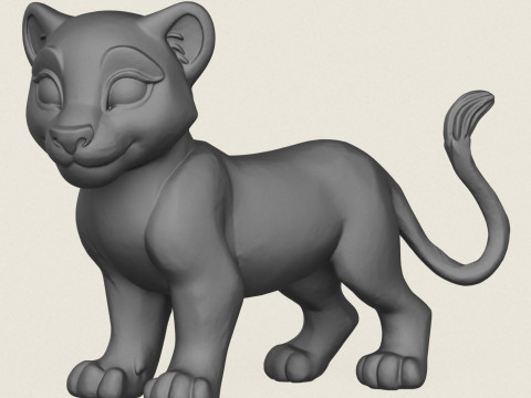 Cucciolo di leone Modello di stampa 3D