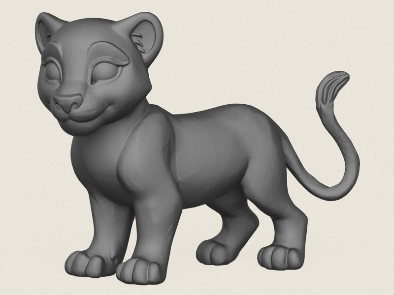 Lion Cub 3D Print Model .c4d .max .obj .3ds .fbx .stl .blend 