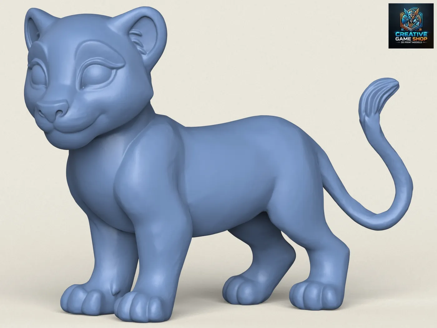 Lion Cub 3D Print Model .c4d .max .obj .3ds .fbx .stl .blend 