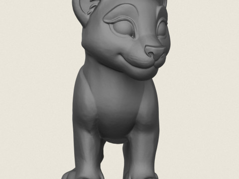 Lion Cub Print Ready 3D Print Model