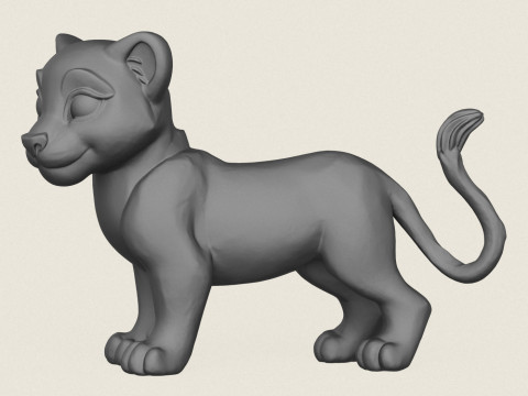 Lion Cub Print Ready 3D Print Model