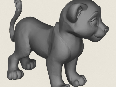Lion Cub Print Ready 3D Print Model