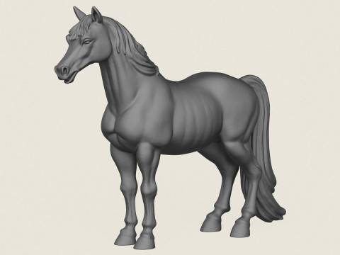 Horse Print Ready 3D 프린트 모델