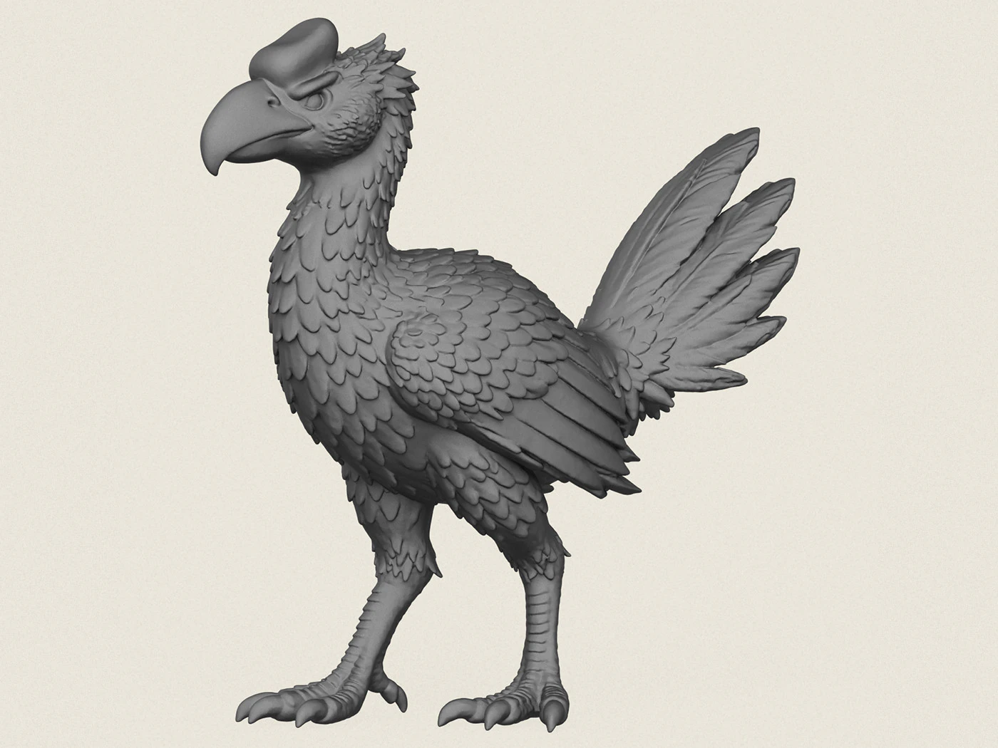 Птах-динозавр 3D Принт Модель .c4d .max .obj .3ds .fbx .stl .blend 