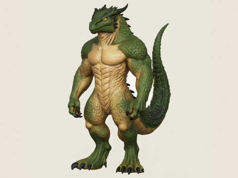 Персонаж монстра-ящерицы 3D Принт Модель