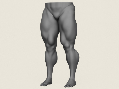 Muscular Man Leg Pose 01 3D printmodel