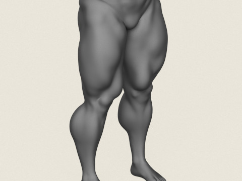 Muscular Man Leg Pose 01 3D 打印模型