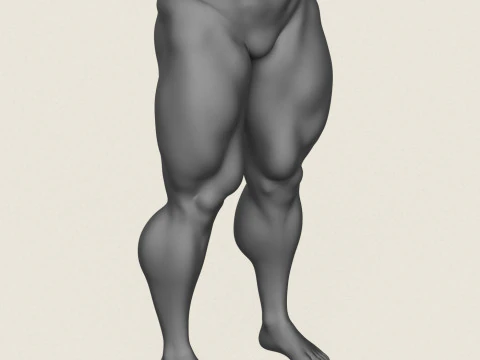 Muscular Man Leg Pose 01 3D Print Model