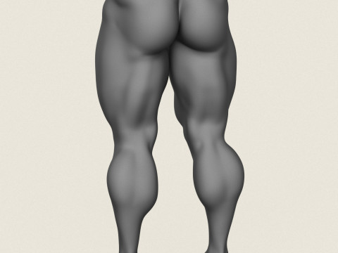 Muscular Man Leg Pose 01 3D 打印模型