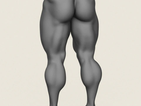 Muscular Man Leg Pose 01 3D Print Model