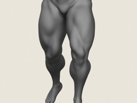 Posa delle gambe dell'uomo muscoloso 02 Modello di stampa 3D