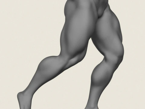 Muscular Man Leg Pose 02 3D Print Model