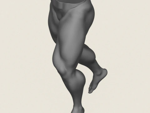 Muscular Man Leg Pose 02 3D Print Model