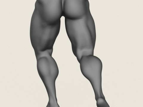 Posa delle gambe dell'uomo muscoloso 02 Modello di stampa 3D