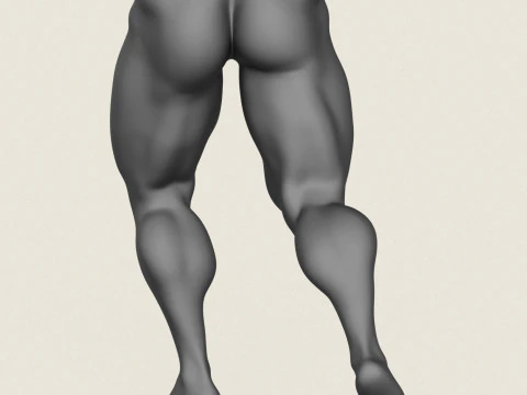 Muscular Man Leg Pose 02 3D Print Model