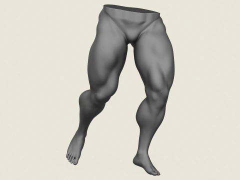 Gespierde man been pose 02 3D printmodel