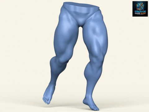 Pose de jambe d'homme muscl&eacute; 02 Modèles 3D en vedette