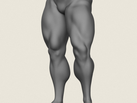 Muscular Man Leg Pose 03 3Dプリントモデル