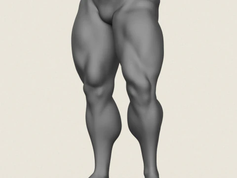 Muscular Man Leg Pose 03 3D Print Model