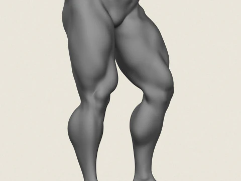 Muscular Man Leg Pose 03 3D Print Model