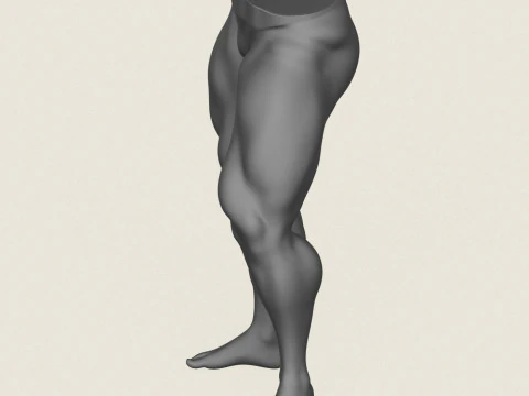 Muscular Man Leg Pose 03 3D Print Model