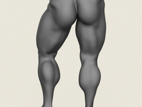 Muscular Man Leg Pose 03 3D Print Model