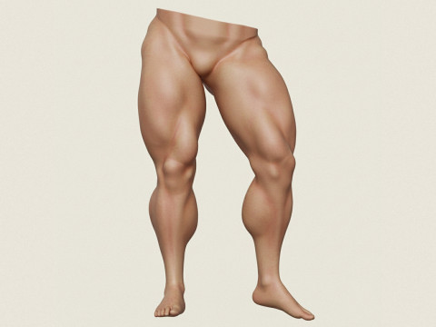 Pozycja n&oacute;g umięśnionego mężczyzny 03 Model do druku 3D