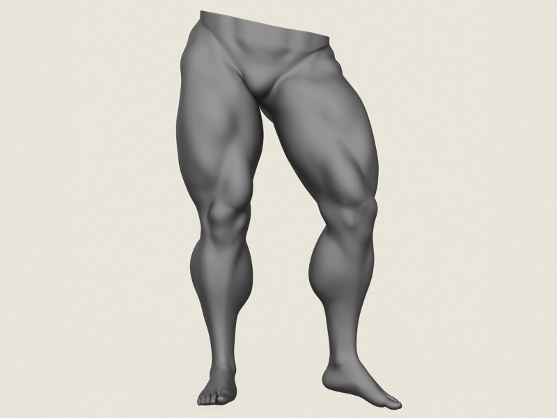 Muscular Man Leg Pose 03 3D Print Model .c4d .max .obj .3ds .fbx .stl .blend 